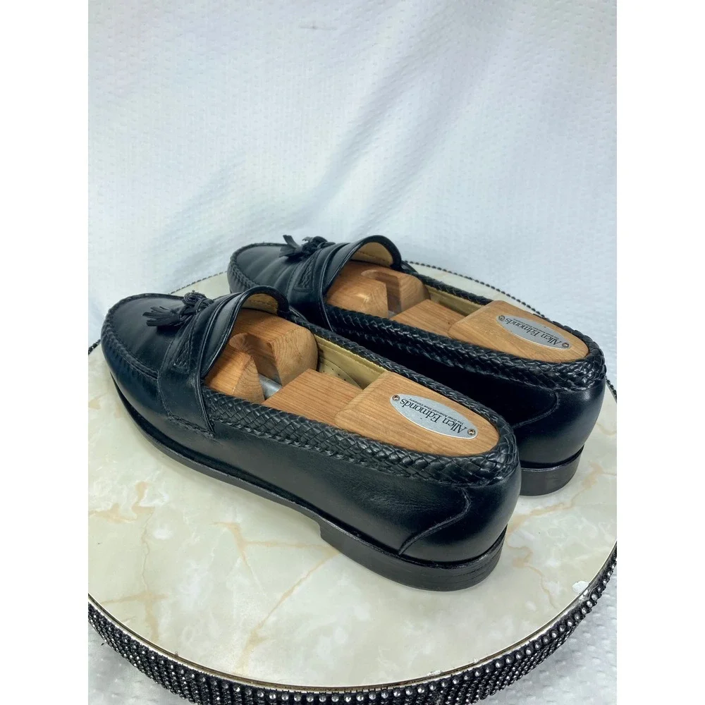 Allen Edmonds Maxfield Braided Tassel Loafers Men 11 Black Leather Classic Shoes